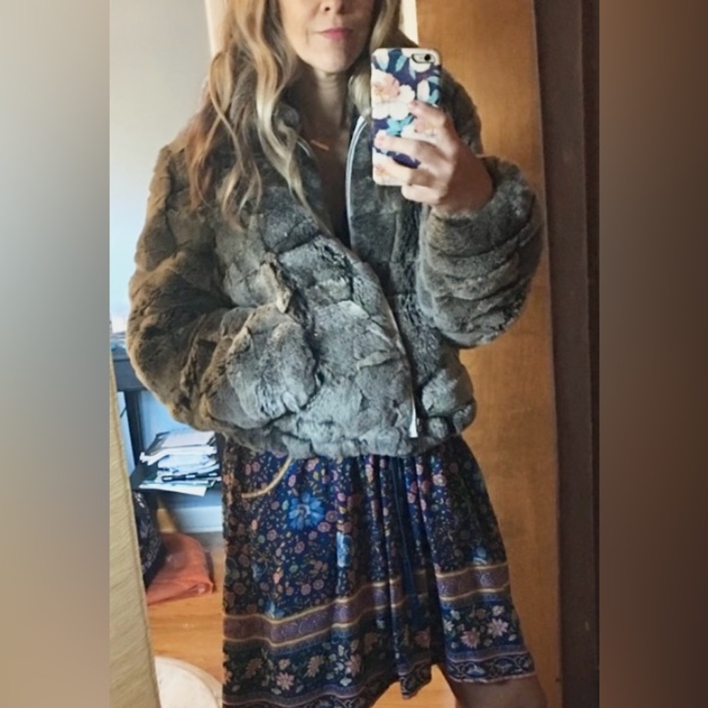 100% Rabbit Fur short coat